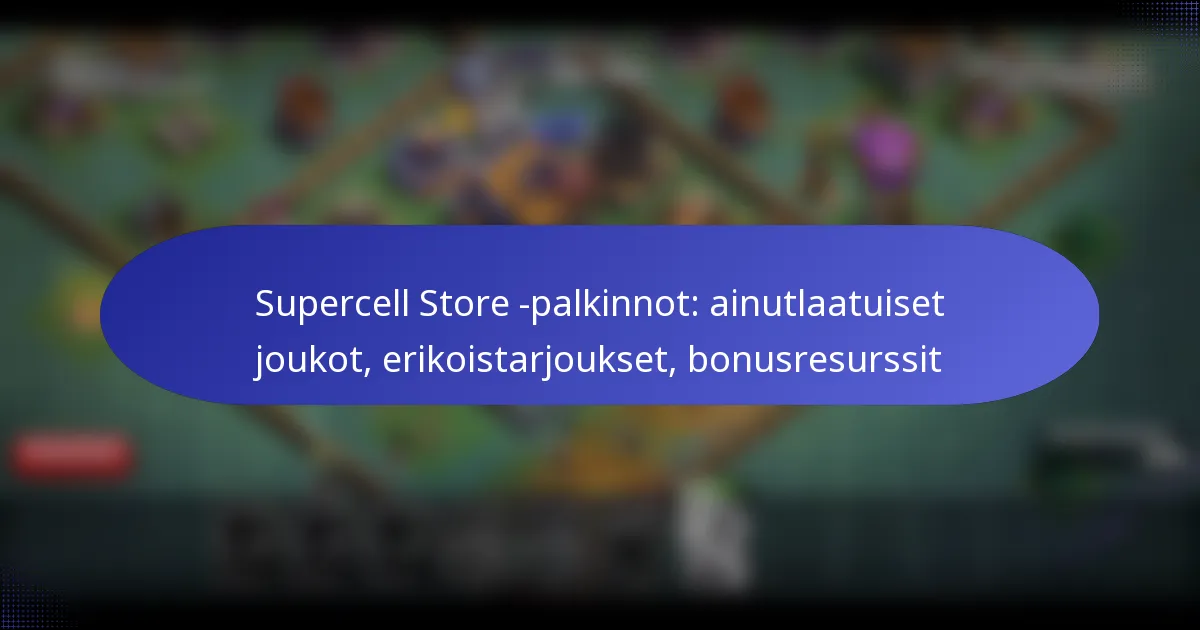 Read more about the article Supercell Store -palkinnot: ainutlaatuiset joukot, erikoistarjoukset, bonusresurssit