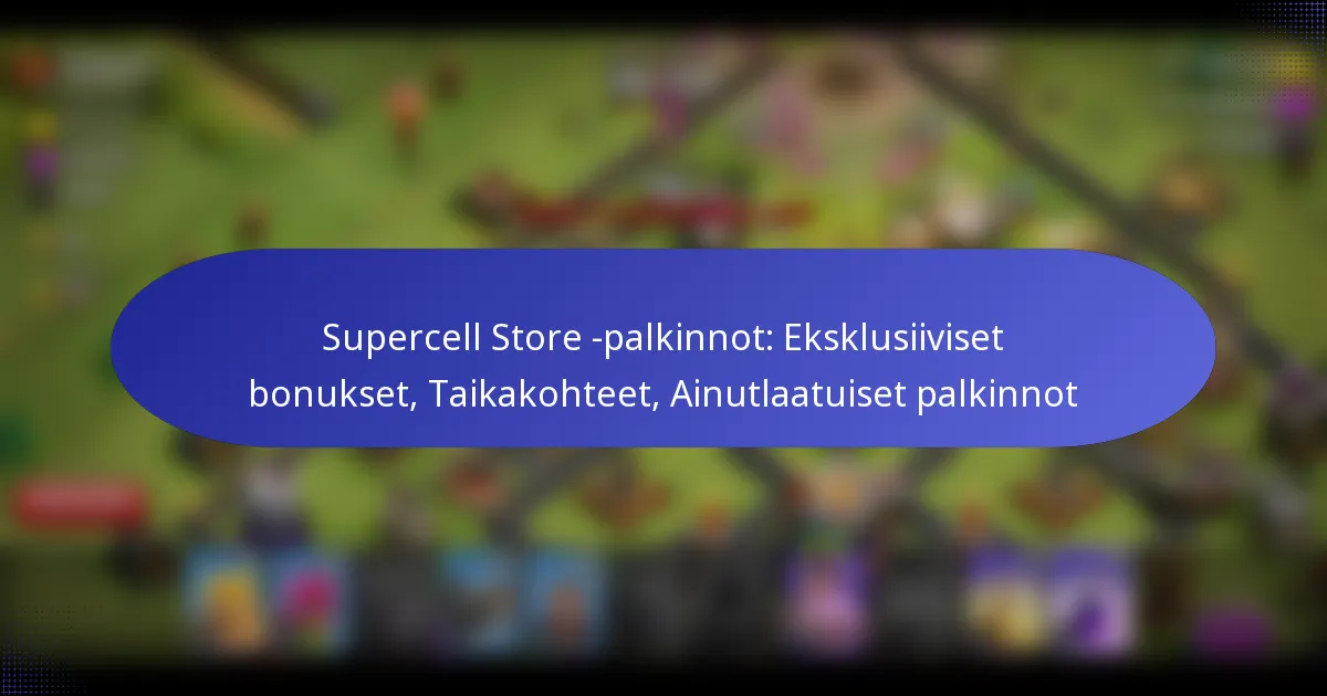 Read more about the article Supercell Store -palkinnot: Eksklusiiviset bonukset, Taikakohteet, Ainutlaatuiset palkinnot