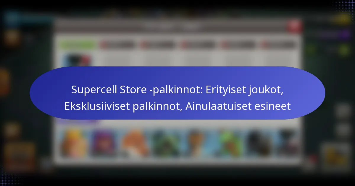 Read more about the article Supercell Store -palkinnot: Erityiset joukot, Eksklusiiviset palkinnot, Ainulaatuiset esineet