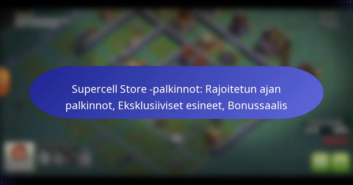 Read more about the article Supercell Store -palkinnot: Rajoitetun ajan palkinnot, Eksklusiiviset esineet, Bonussaalis