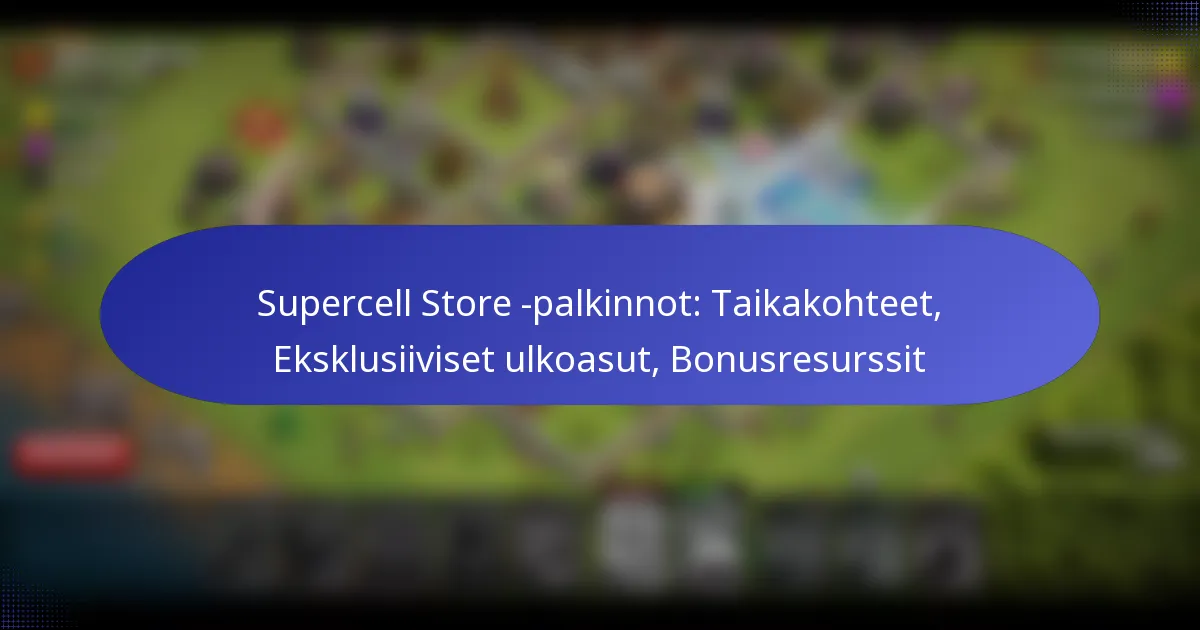 Read more about the article Supercell Store -palkinnot: Taikakohteet, Eksklusiiviset ulkoasut, Bonusresurssit