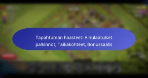 Read more about the article Tapahtuman haasteet: Ainulaatuiset palkinnot, Taikakohteet, Bonussaalis