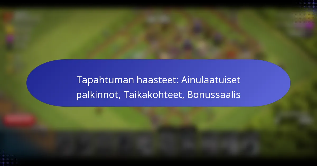 Read more about the article Tapahtuman haasteet: Ainulaatuiset palkinnot, Taikakohteet, Bonussaalis