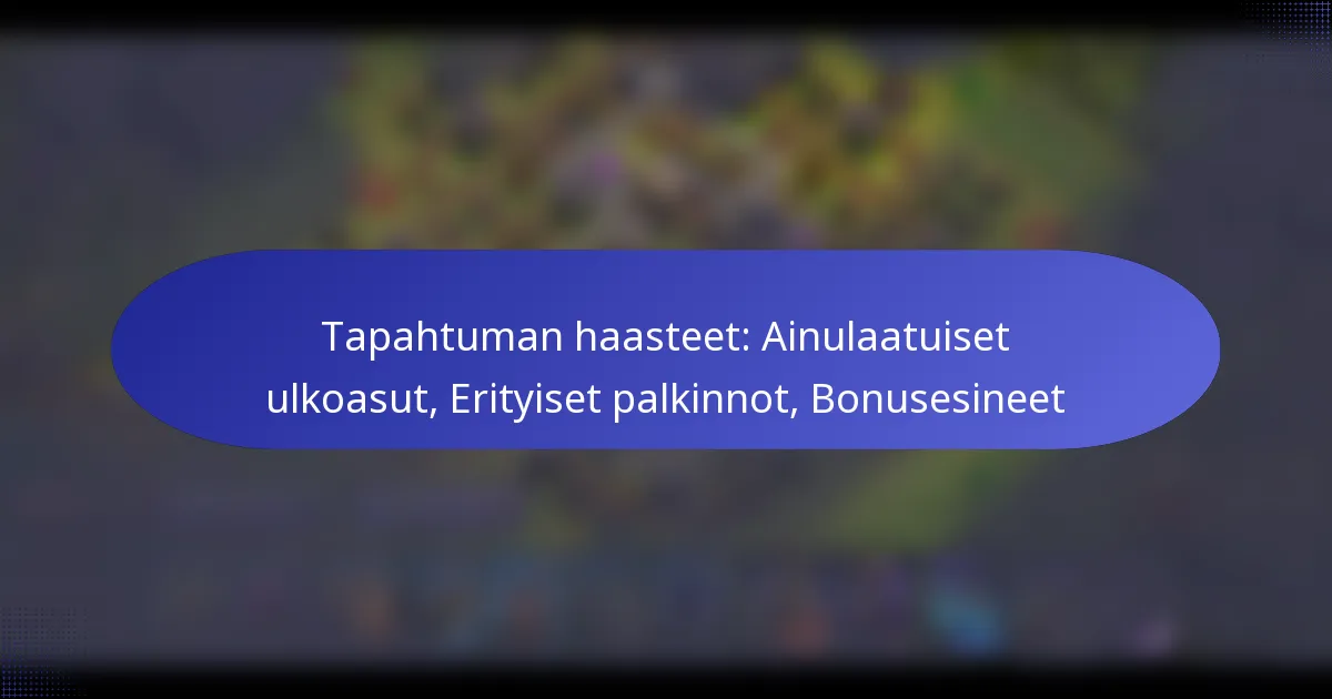 Read more about the article Tapahtuman haasteet: Ainulaatuiset ulkoasut, Erityiset palkinnot, Bonusesineet