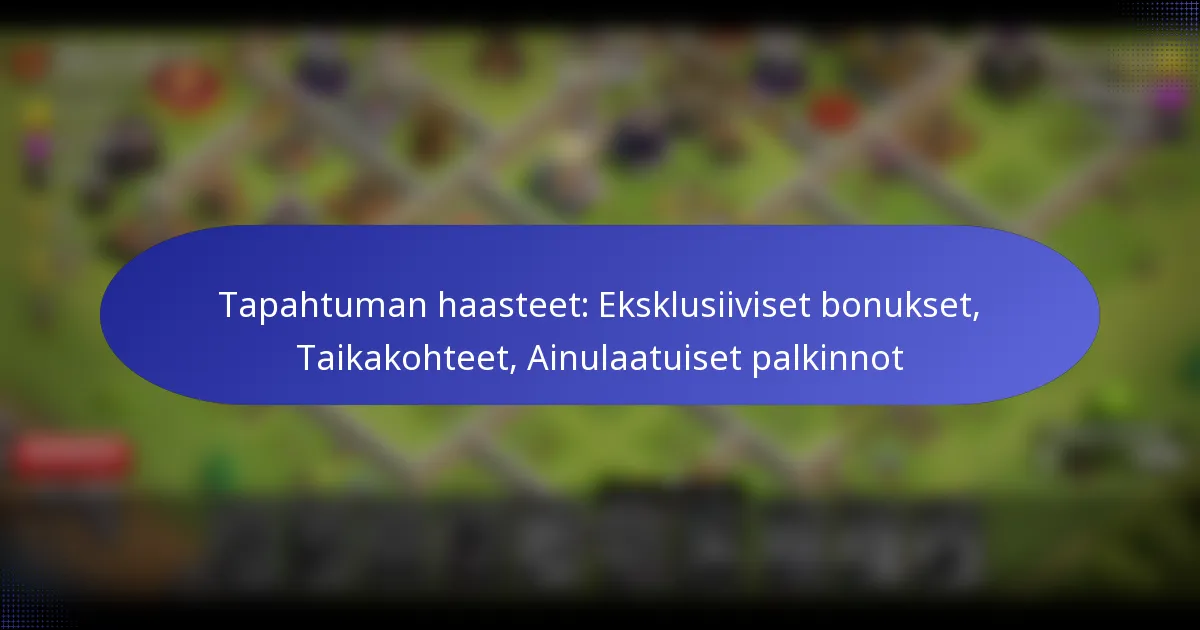 Read more about the article Tapahtuman haasteet: Eksklusiiviset bonukset, Taikakohteet, Ainulaatuiset palkinnot