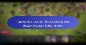 Read more about the article Tapahtuman haasteet: Eksklusiiviset joukot, Erityiset ulkoasut, Bonusresurssit
