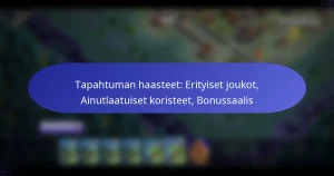 Read more about the article Tapahtuman haasteet: Erityiset joukot, Ainutlaatuiset koristeet, Bonussaalis