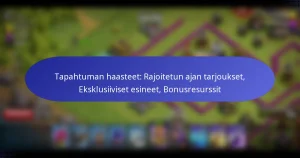 Read more about the article Tapahtuman haasteet: Rajoitetun ajan tarjoukset, Eksklusiiviset esineet, Bonusresurssit