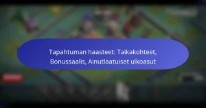 Read more about the article Tapahtuman haasteet: Taikakohteet, Bonussaalis, Ainutlaatuiset ulkoasut