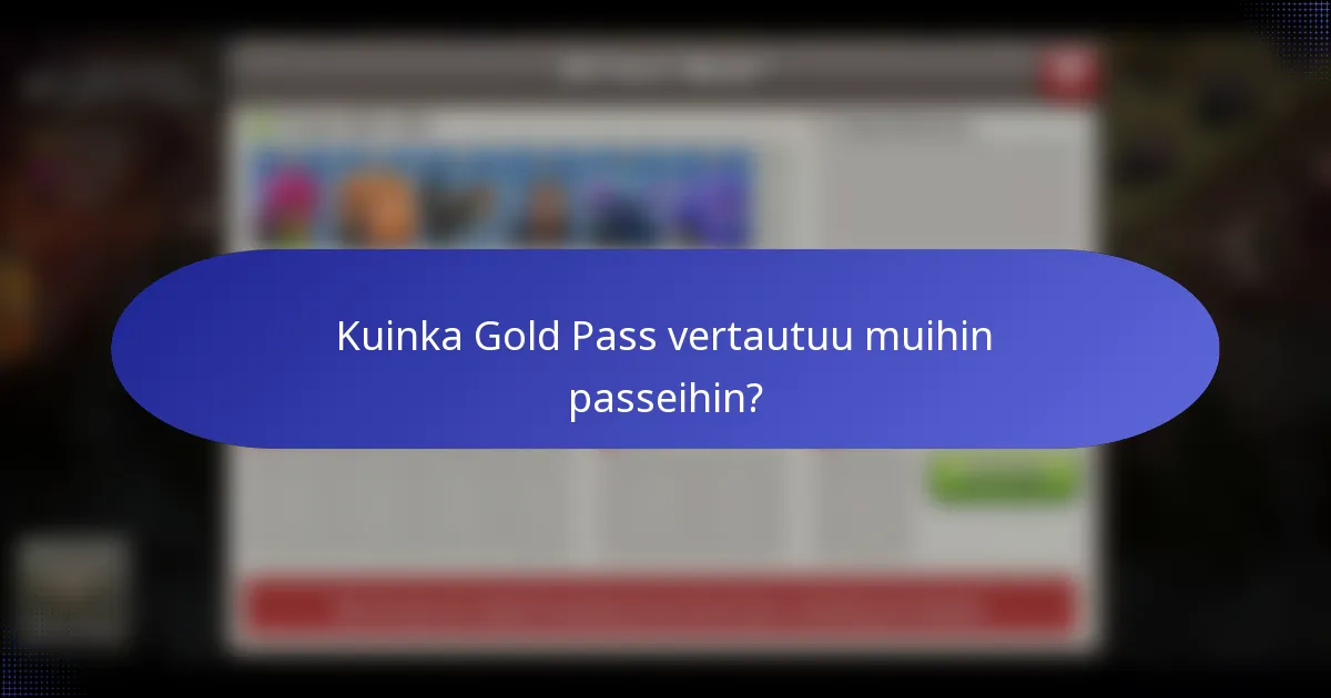 Kuinka Gold Pass vertautuu muihin passeihin?