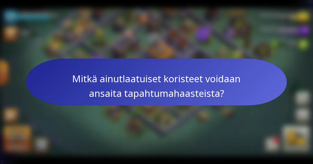 Mitkä ainutlaatuiset koristeet voidaan ansaita tapahtumahaasteista?